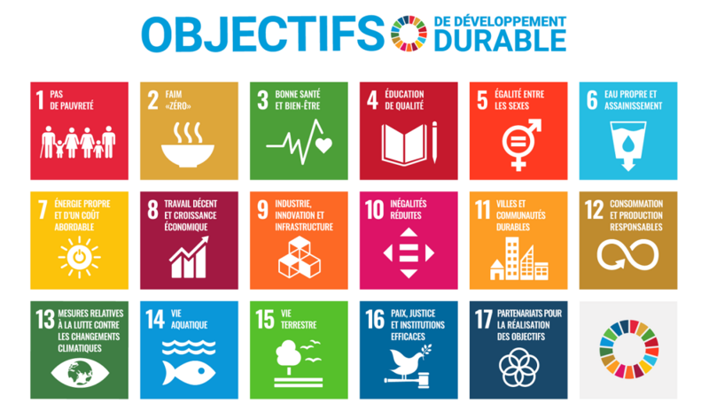 Liste des 17 Objectifs de développement durable (ODD)
